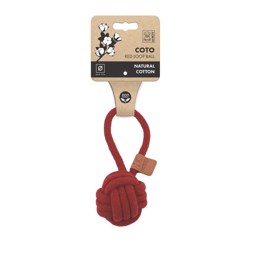M-PETS COTO RED LOOP BALL 6,5CM ÇEKMELİ ÖRGÜ TOP OYUNCAK