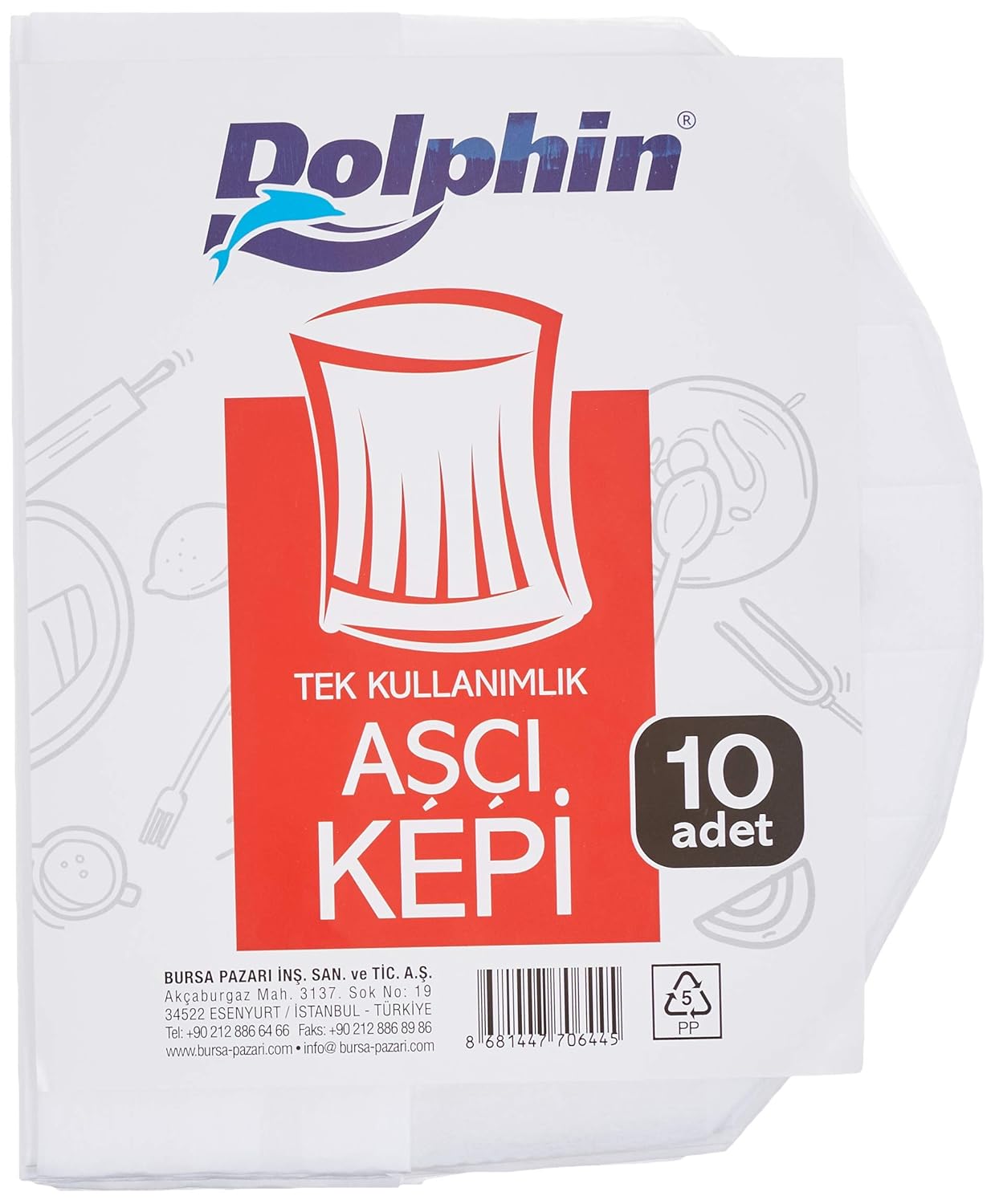 Kullan At Market Dolphin Aşçı Kepi 10'lu