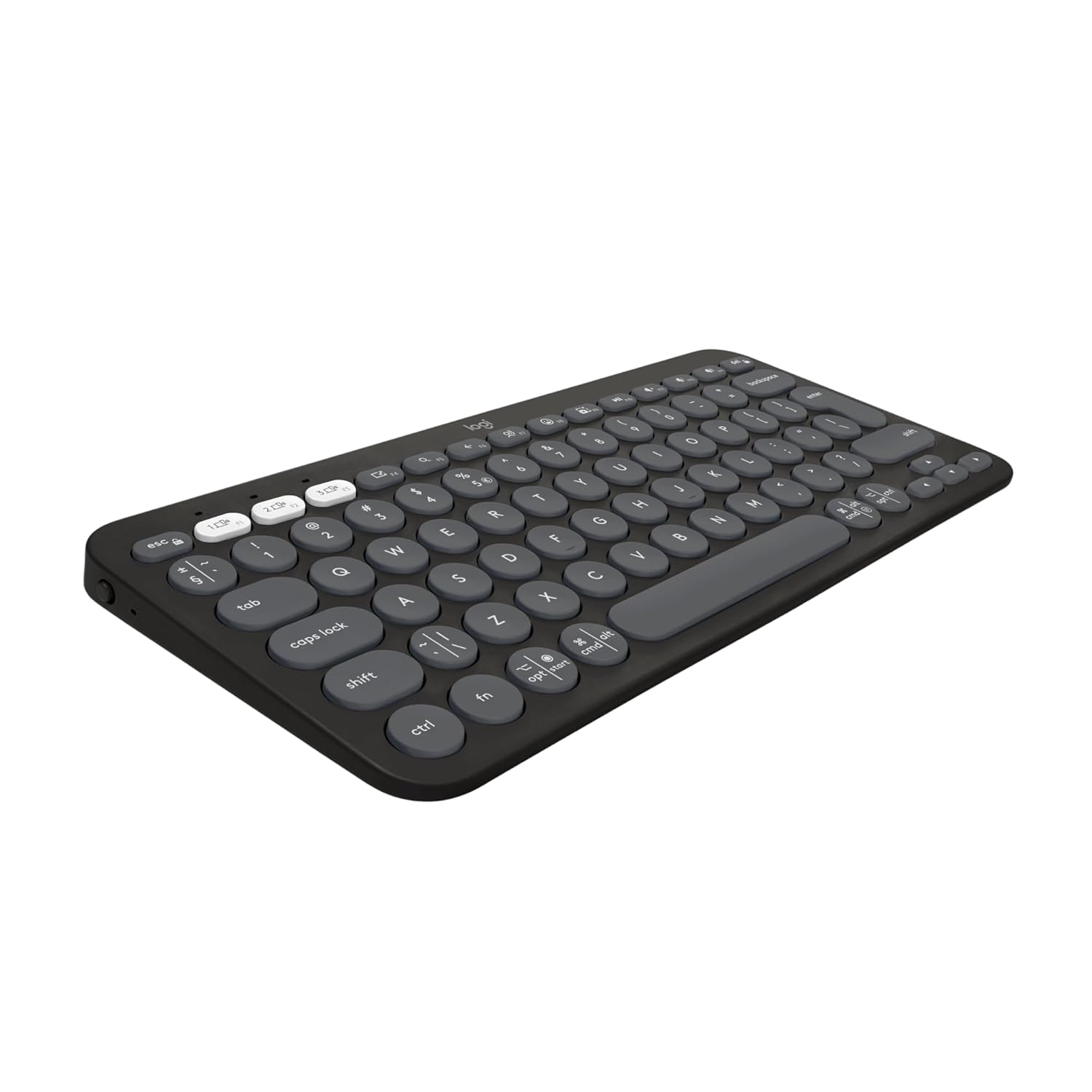 Logitech Pebble Keys 2 K380s Kablosuz Klavye, Çoklu Cihaz Özellikli, Kişiselleştirilebilir Kısa Yollar, Bluetooth, Taşınabilir, Windows, macOS, iPadOS, Android, Chrome OS, Easy-Switch, Türkçe Q, Siyah