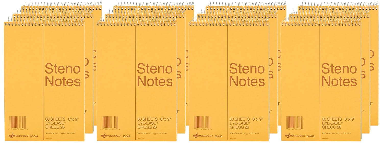 National Brand Steno Not Defteri, Yeşil, 15x23 cm, 60 Sayfa, 12'li Paket