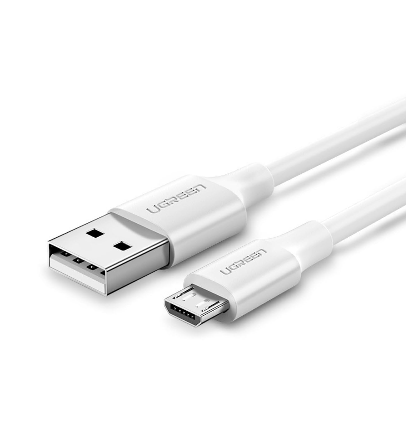 Ugreen Micro-USB & USB-A Data ve Şarj Kablosu, 2 Metre, Beyaz