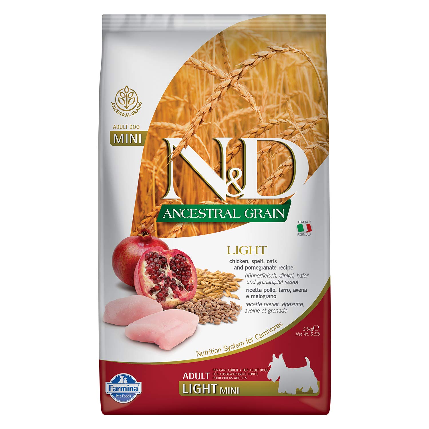 N&D Ancestral Lıght Tavuk, K.Buğ. Yul& Nar Mini, 2.5 Kg