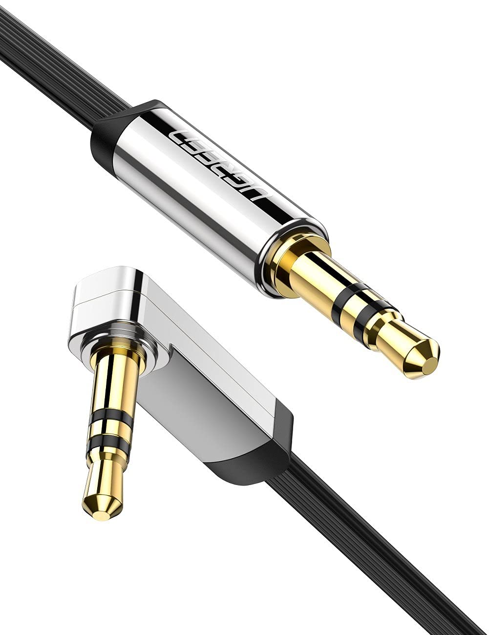 Ugreen 90 derece Dik Açılı 3.5mm Flat Aux Ses Kablosu 1.5 Metre