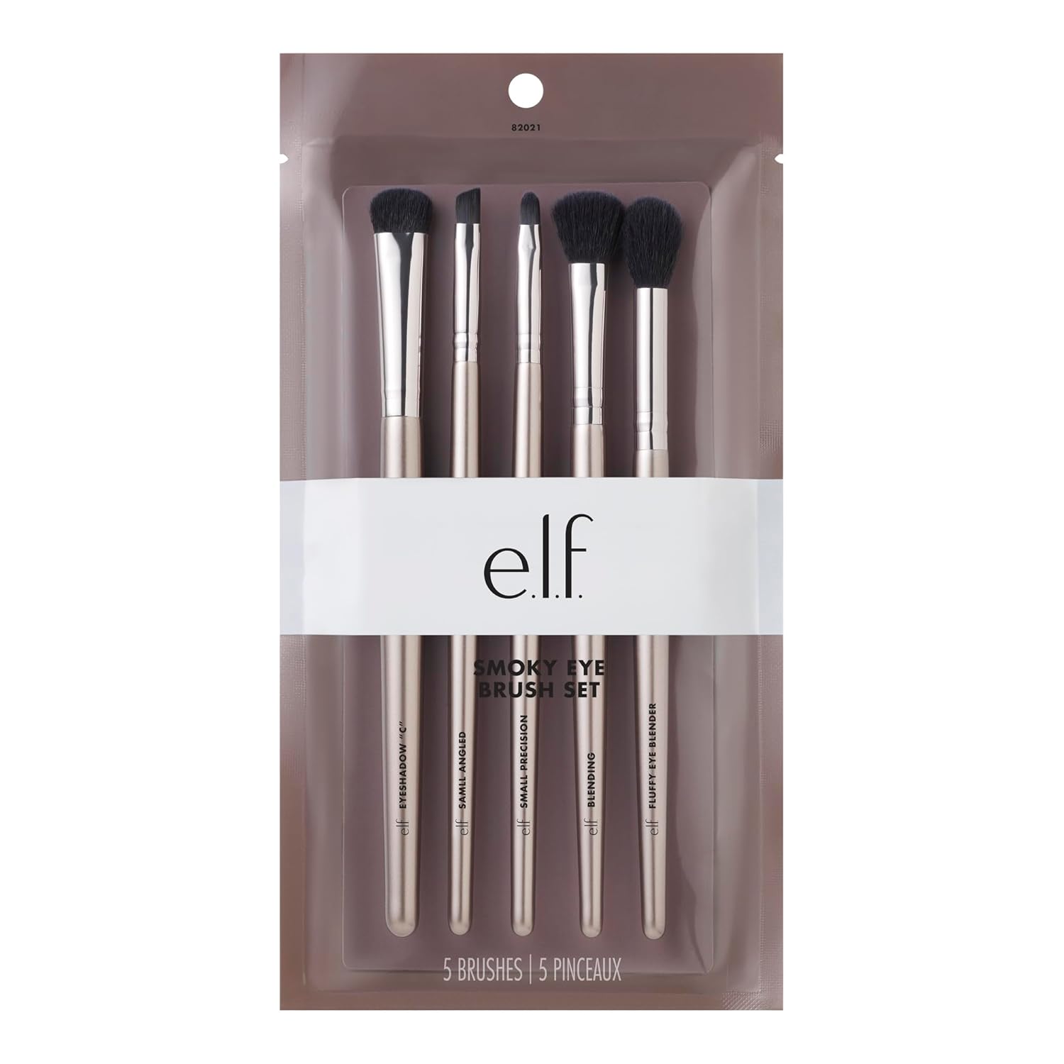 e.l.f. Dumanlı Göz Fırçası Seti, Sentetik, 5 Parça Set (82021) (Fırça Sapı Rengi Değişebilir)
