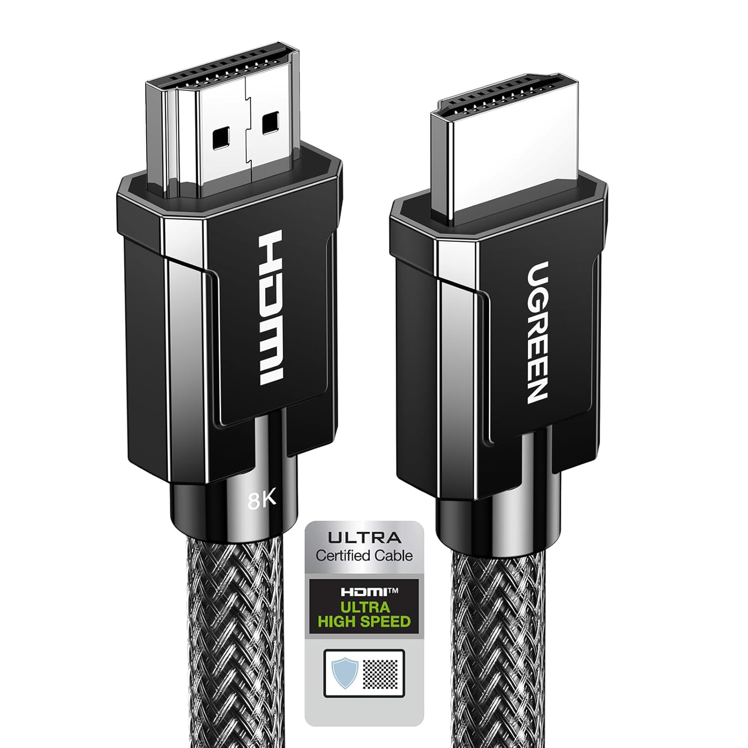 Ugreen HDMI 2.1 Kablosu 8K HDMI Kablosu 2.1 8K 60Hz 4K 120Hz 48Gbps Dolby Vision eARC 3D HDCP2.2 HDR10 VRR HDMI 8K Kablosu PS5, PS4 Pro, Alıcı, Xbox S, OLED TV, Soundbar, Monitör vb. İle Uyumlu (3m)