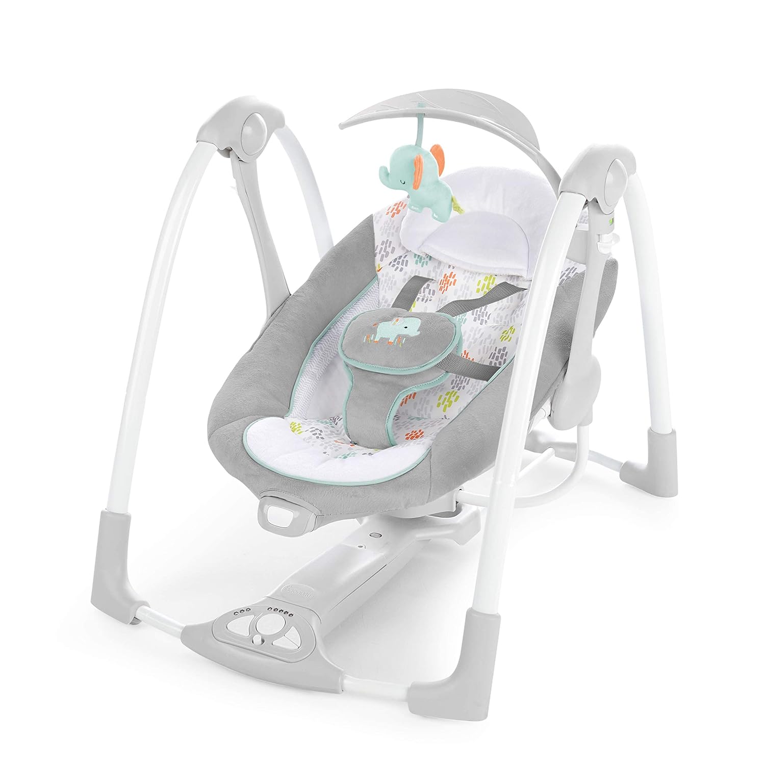 Ingenuity Wimberly taşınabilir salıncak piller veya şebeke otomatik sallanan titreşimler 12 rahatlatıcı melodi ve 4 doğa sesi unisex