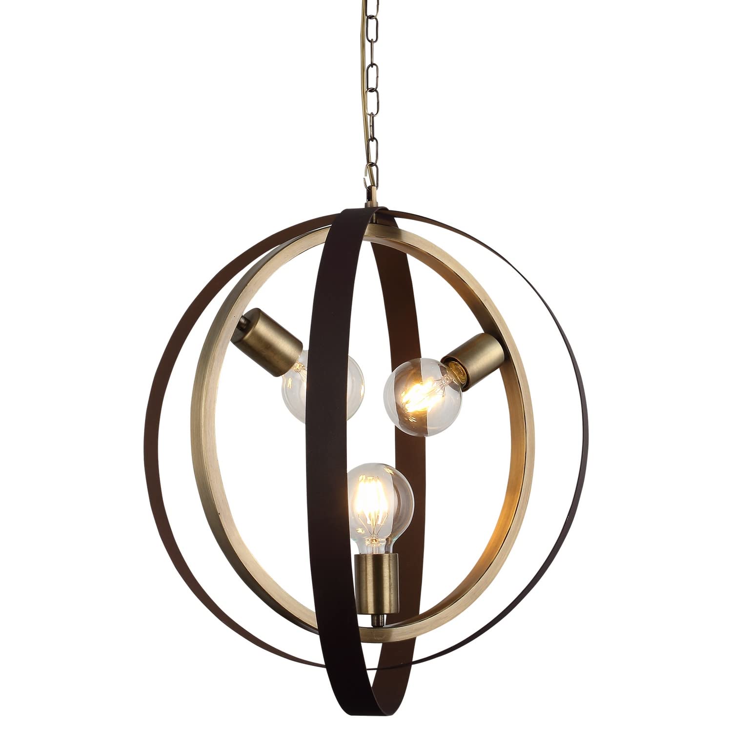 Lucea HOME MANIA, Lucea Tado Eskitme Kahve Boyalı Avize, 3Xe27, 1475-75-03, 3'lü, Kahve-Eskitme