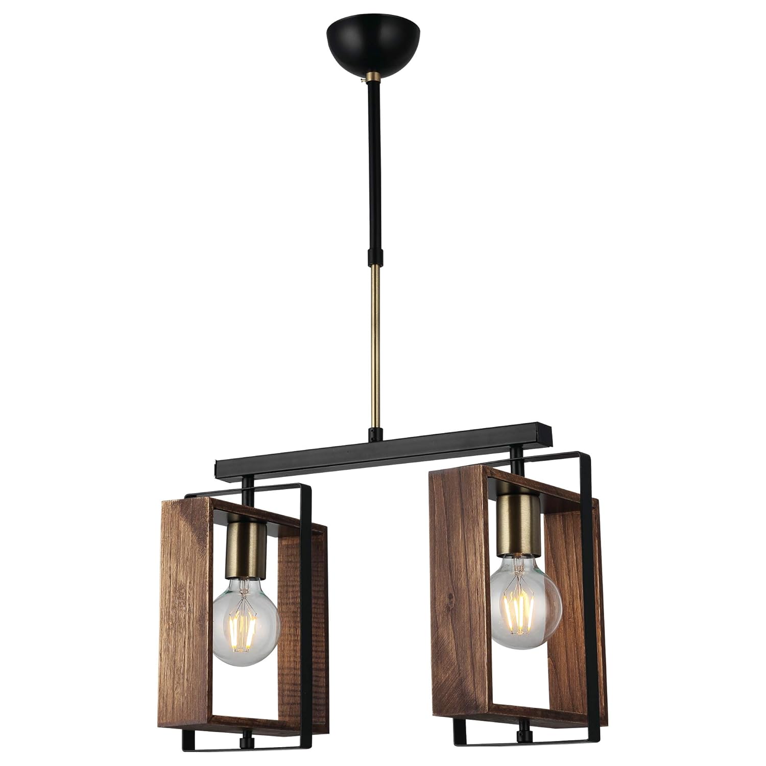 Homemania Lucea Karo 2'li Eskitme Siyah Boyalı Sıralı Avize 2 X E27