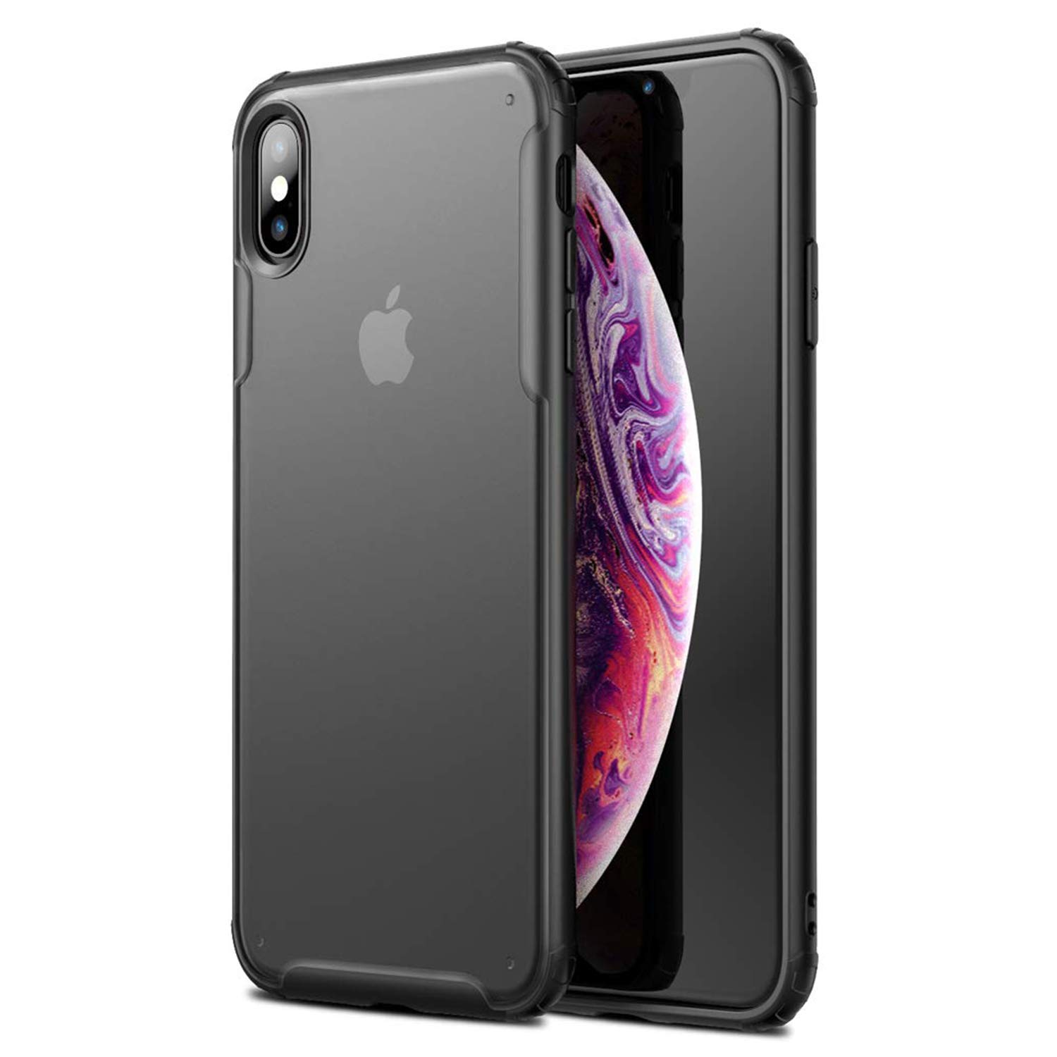 Microsonic Apple iPhone X için Kılıf Frosted Frame Siyah [iPhone X ile Uyumlu Kılıf - Siyah]