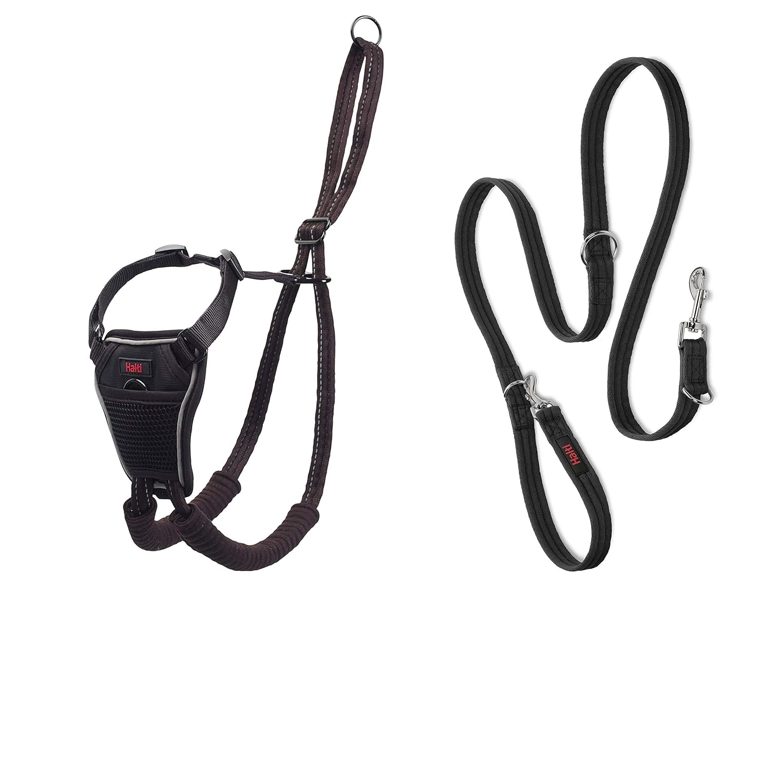 Halti No Pull yemek takımı ve antrenman tasması kombi paket, Stop Dog Pulling on Walks with Halti, Includes Medium Halti No Pull Harness and Double End Lead