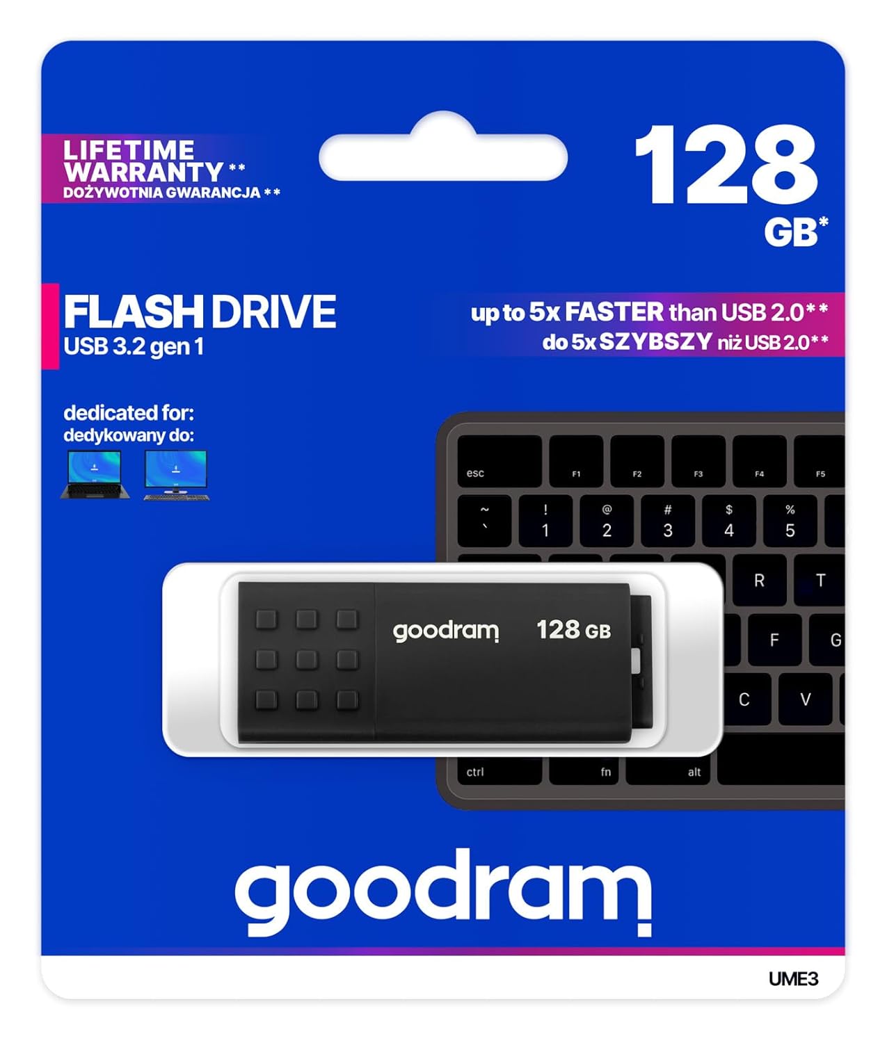 GOODRAM USB-UME3-1280K0R11-128GB 3.2 Gen.1 USB FLASH BELLEK