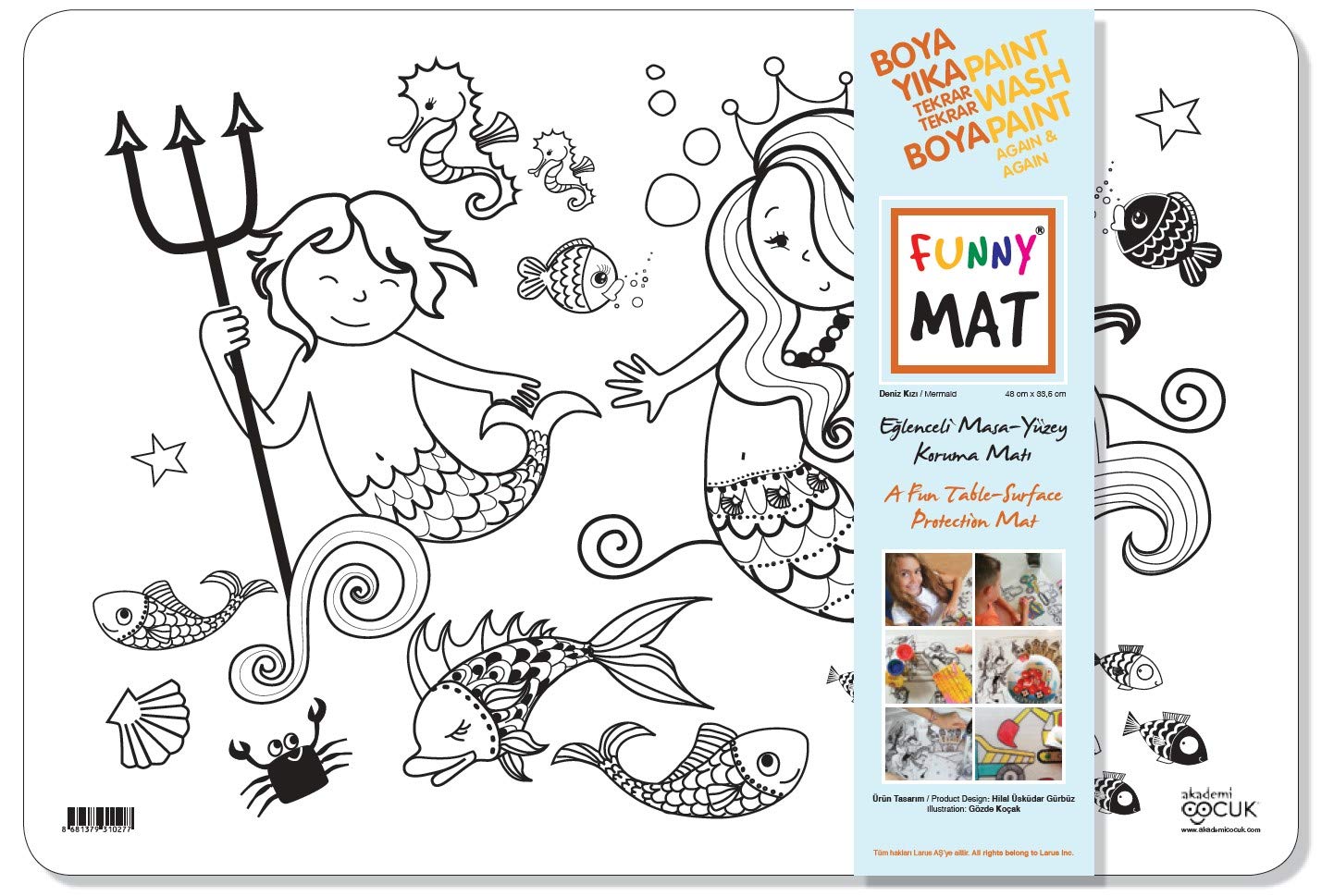 Akademi Çocuk Funny Mat Deniz Kızı