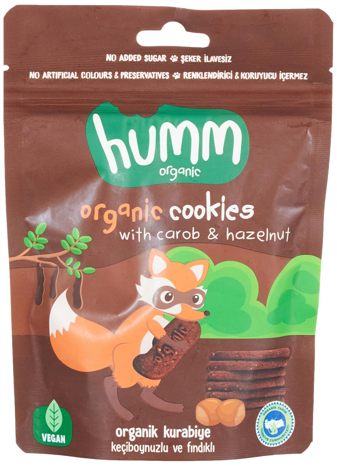 Humm Organic Keçiboynuzlu Fındıklı Vegan Kurabiye 1 Paket(55 Gr x 1 Adet)