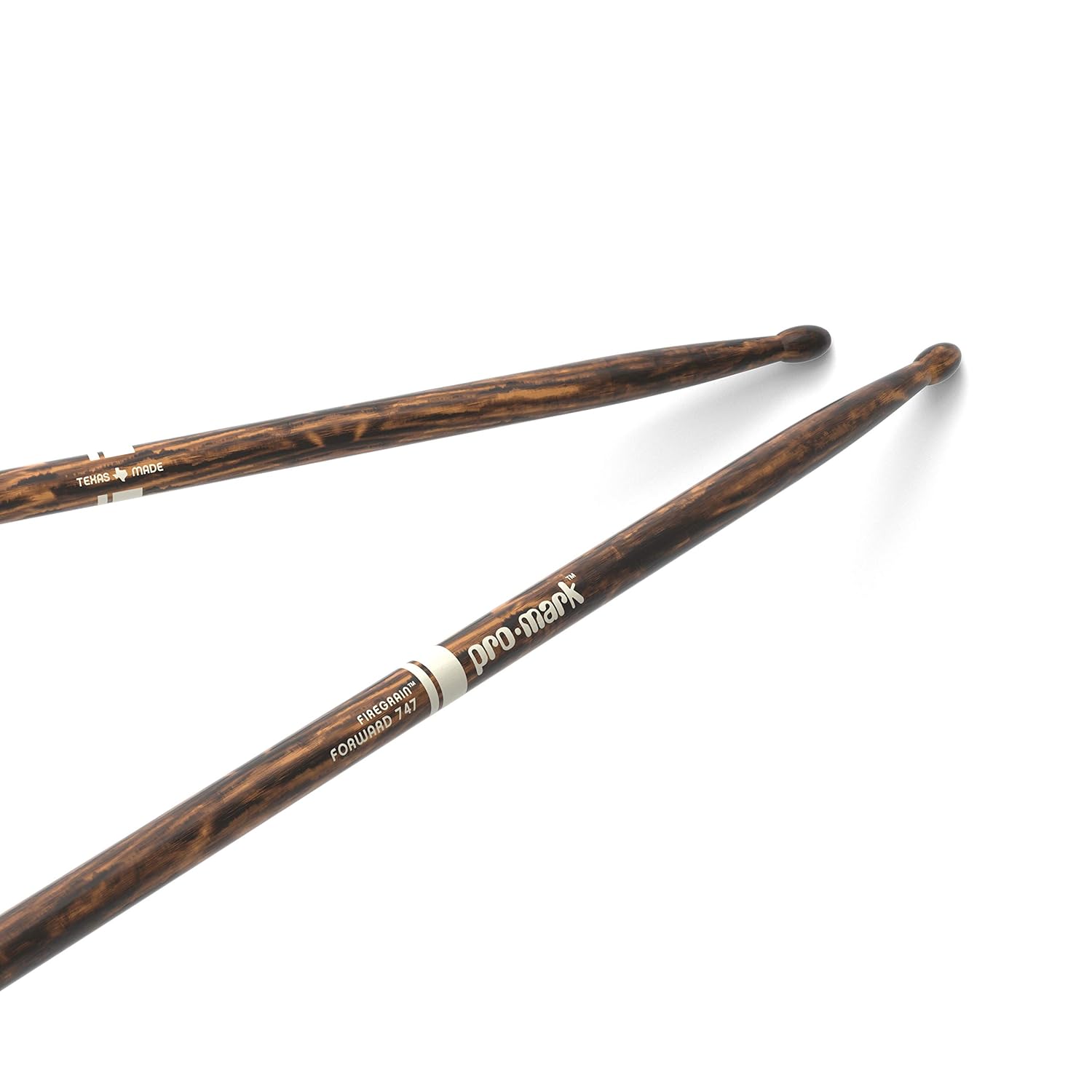 ProMark Davul Çubukları - Classic Forward 747 Drum Sticks - FireGrain - Aşırı Titreşim Yok - Boyama, Oval Ahşap Uç, Hikori Ağacı - 1 Çift