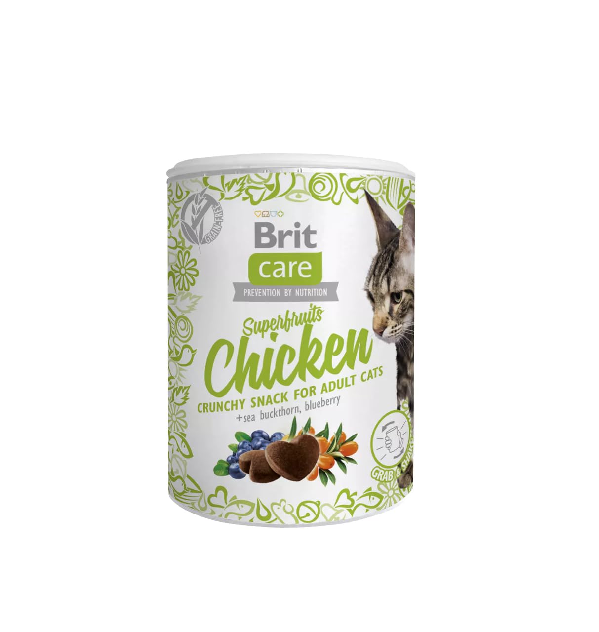 Brit Care Superfruits Crunchy Snack, Süper Besinli (Deniz İğdesi Ve Yabanmersini), Tahılsız, Tavuklu, Kıtır Kedi Ödülü, 100 g
