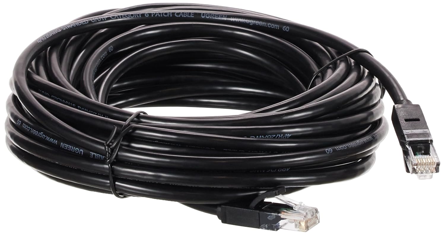 Ugreen CAT6 Ethernet Kablosu, Siyah, 10 Metre