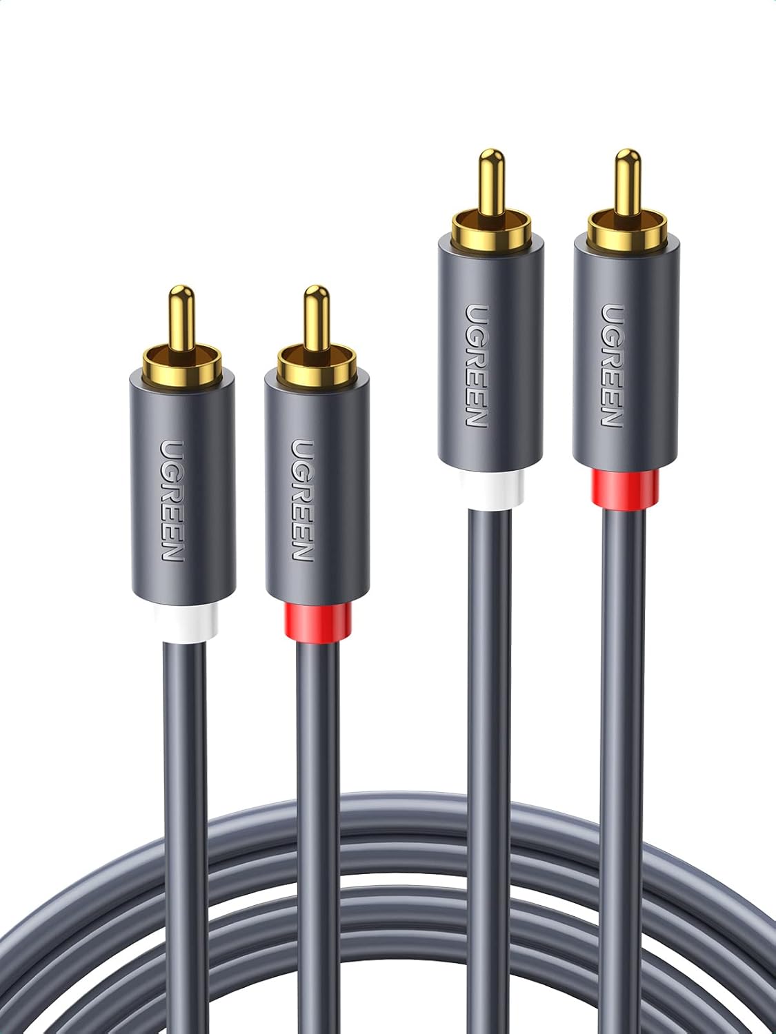 Ugreen 2RCA to 2RCA Ses Kablosu, 1 Metre, Antrasit