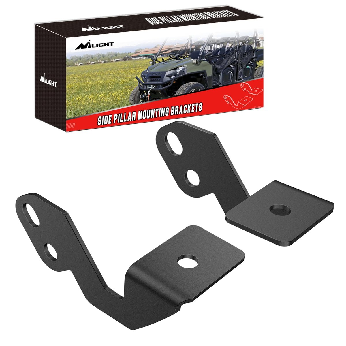 Nilight 2 ADET Yan Direk Montaj Braketleri LED Metal Montaj Braketleri UTV Off Road 2014-2018 Polaris RZR XP 1000 RZR 900, 2 Yıl Garanti (90045B) Siyah