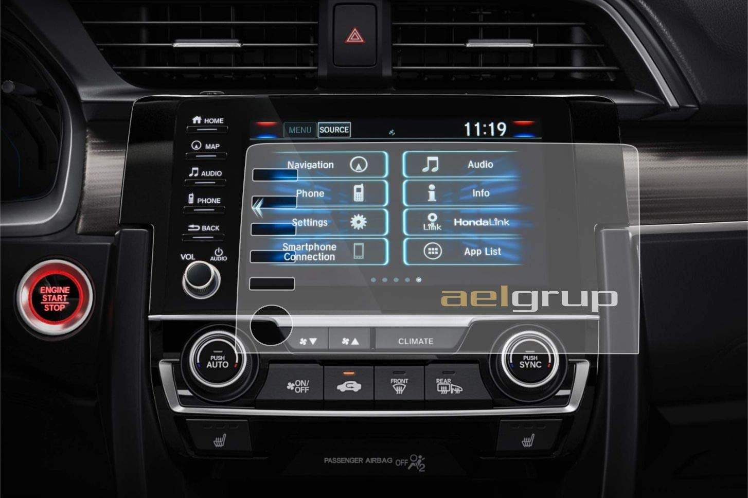 Honda Ael tech Civic Fc5 Makyajlı Kasa Navigasyon uyumlu Ekran Koruyucu Nano Film