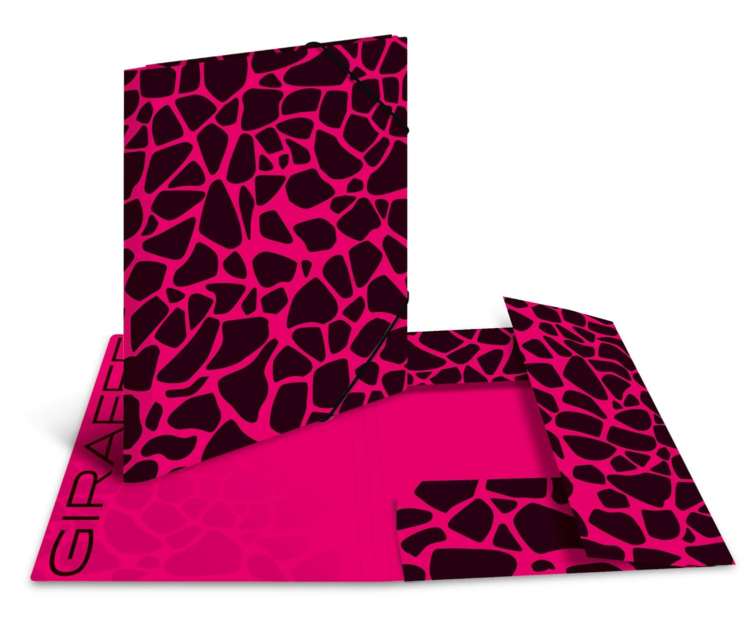Herma Lastikli Dosya A4 Boyutunda Zürafa Desenli Pembe-Siyah