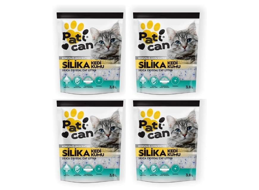 PATİCAN 4 ADET SİLİKA KEDİ KUMU 3.8 LT
