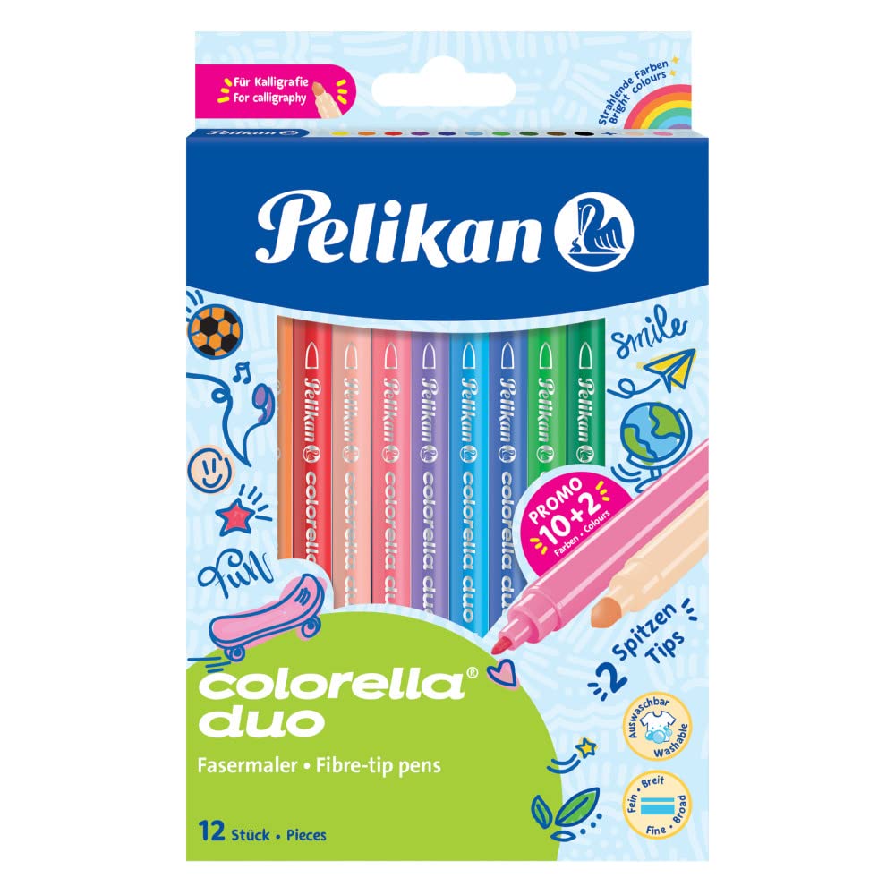 Pelikan Colorella Keçeli Kalem 2Li Uç 12Li Kutu