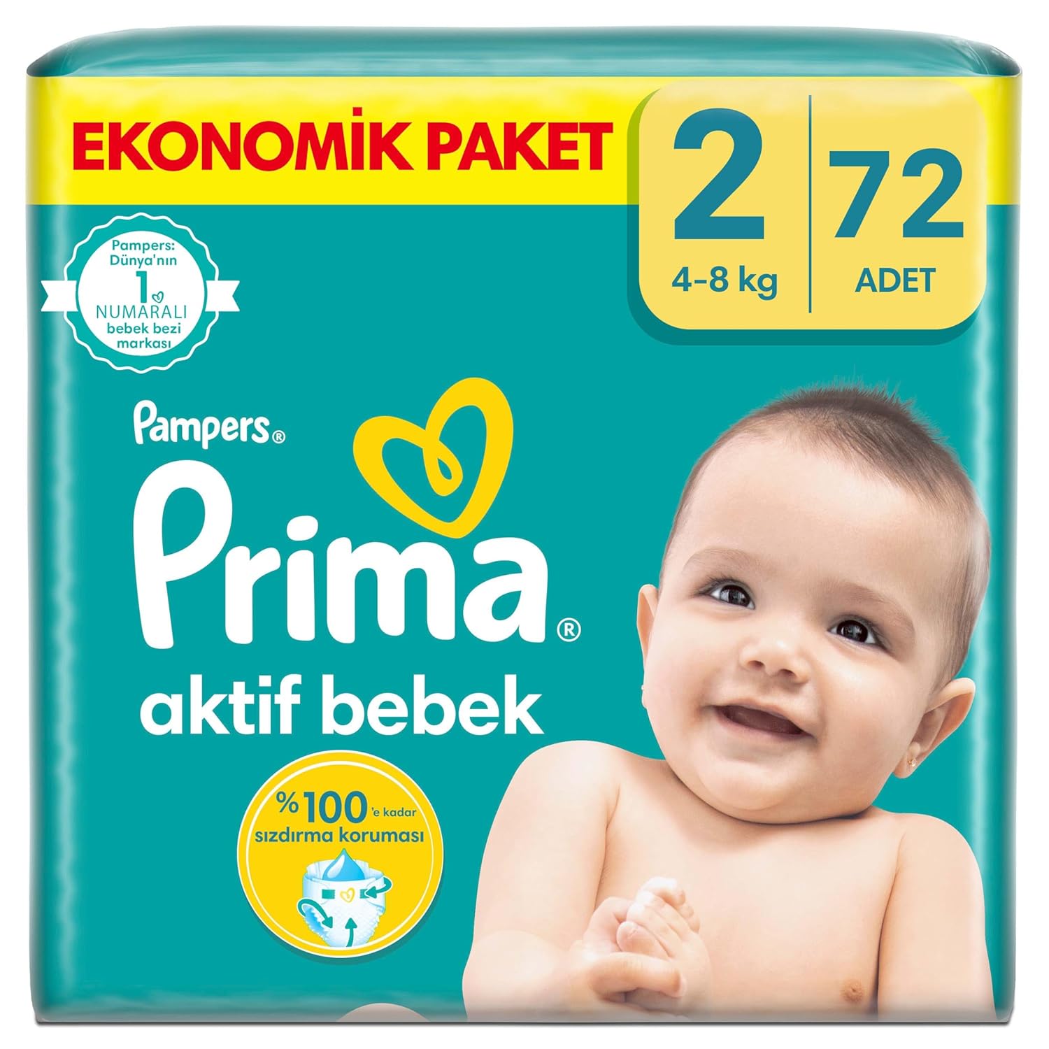 Prima Bebek Bezi Aktif Bebek 2 Beden 72 Adet Fırsat Paketi