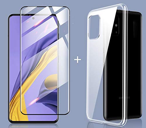 Bartolo Samsung A51 Şeffaf silikon + tempered glass 9h cam ekran koruyucu