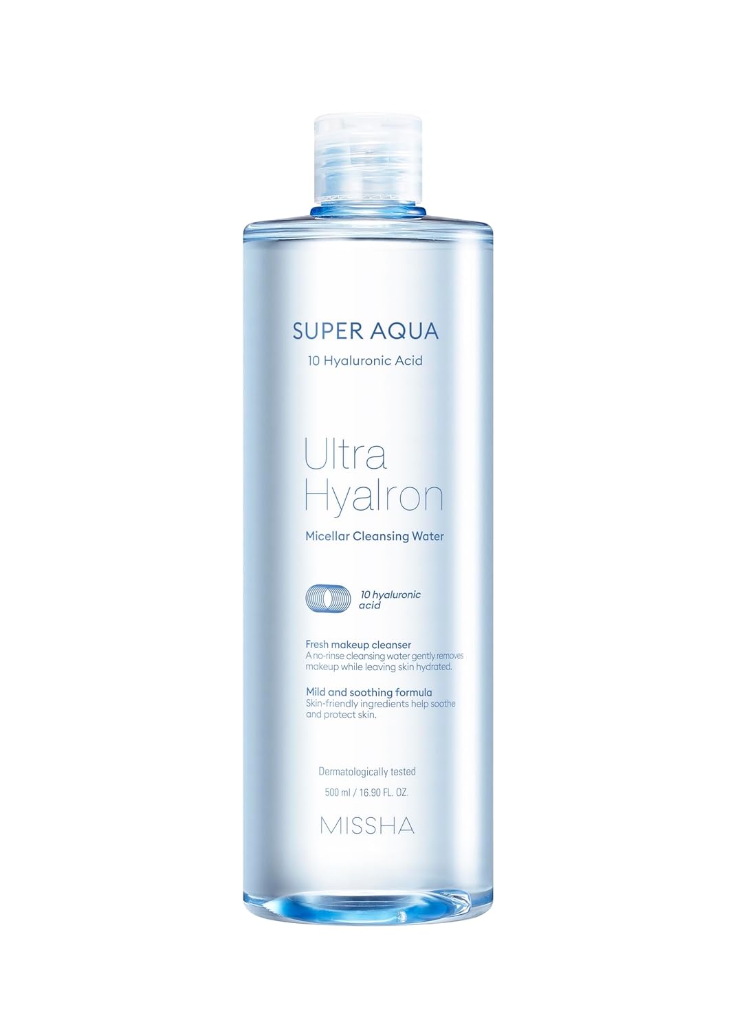 MISSHA 10 Çeşit Hyalüronik Asit İçeren Makyaj Temizleme Suyu 500ml Super Aqua Ultra Hyalron Cleansing Water