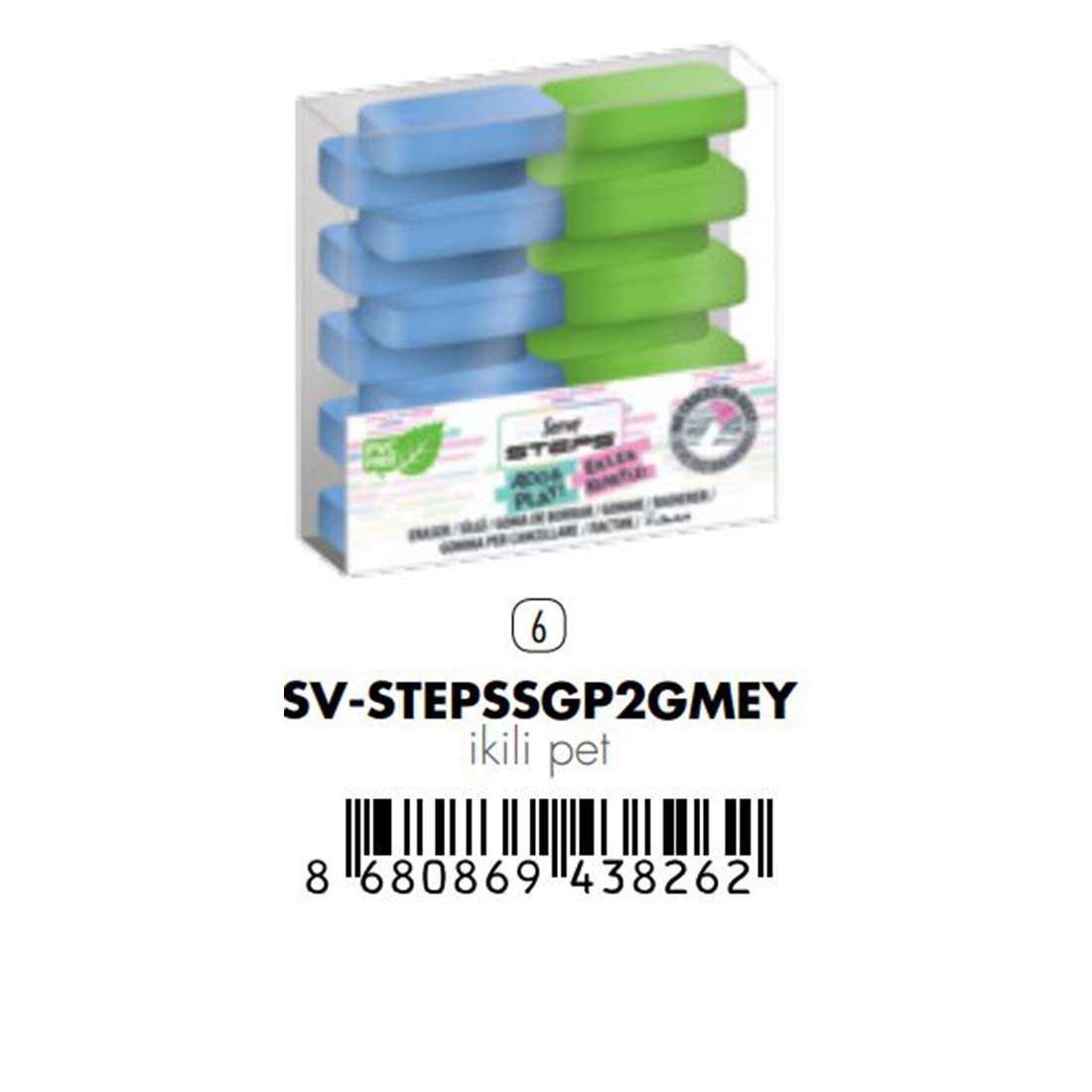 Serve Steps Silgi Pastel Gök Mav-Elma Ysl 2li Pet