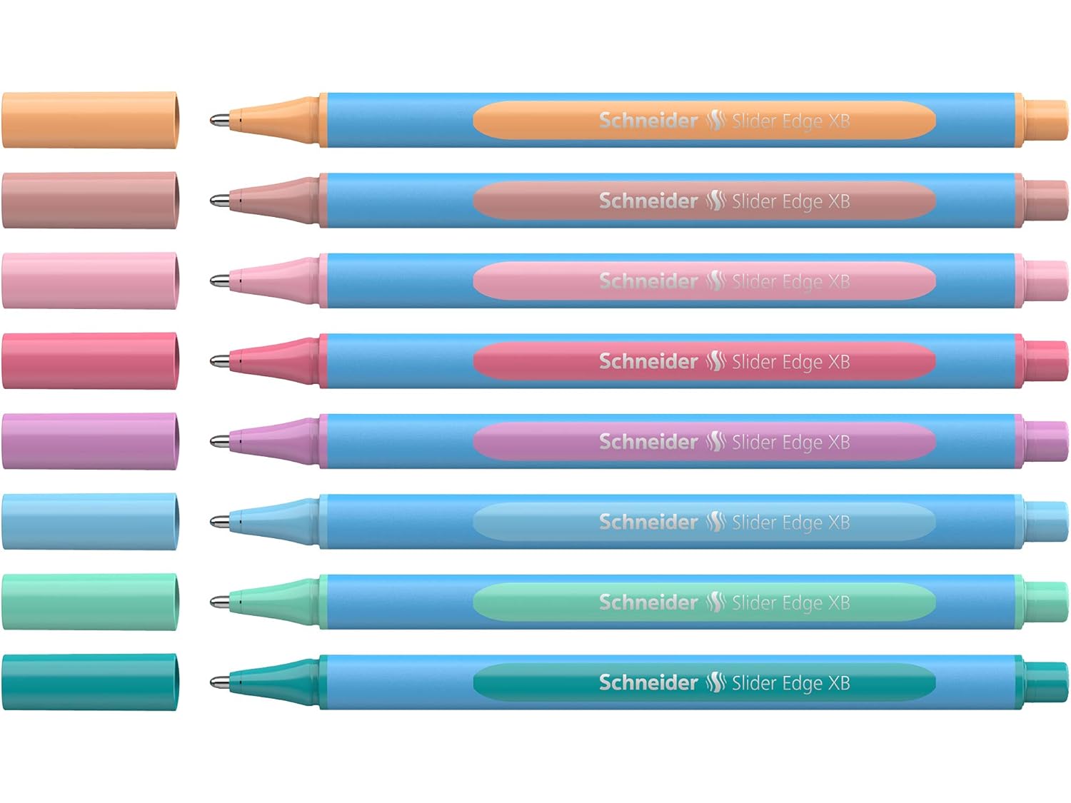 Schneider Slider Edge Pastel Xb Tükenmez Kalem (Üç Köşeli Kalem Çizgi Genişliği Xb) 8 Adet, Çeşitli