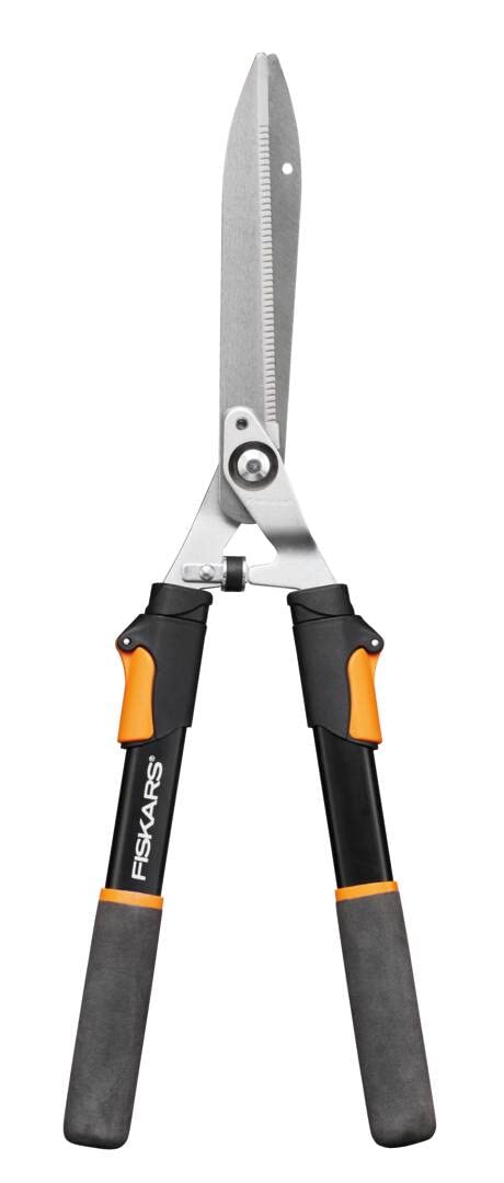 Fiskars Teleskopik Çit Budama Makinesi, SoftGrip Saplar, Yüksek Kaliteli Çelik Bıçaklar, Uzunluk: 63-83 cm, Siyah/Turuncu, HS13, 1027527