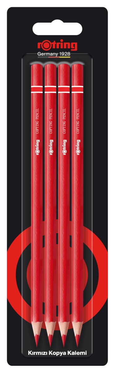 Rotring Kırmızı Kopya Kalemi, 4'lü Paket