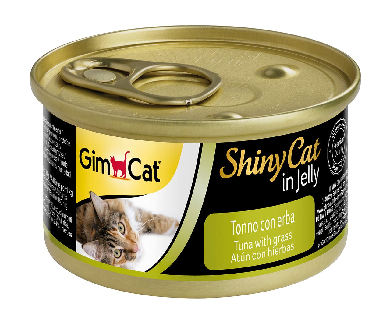 GimCat Shinycat Konserve Yaş Kedi Maması, Tuna Balıklı Çimenli, 70 g