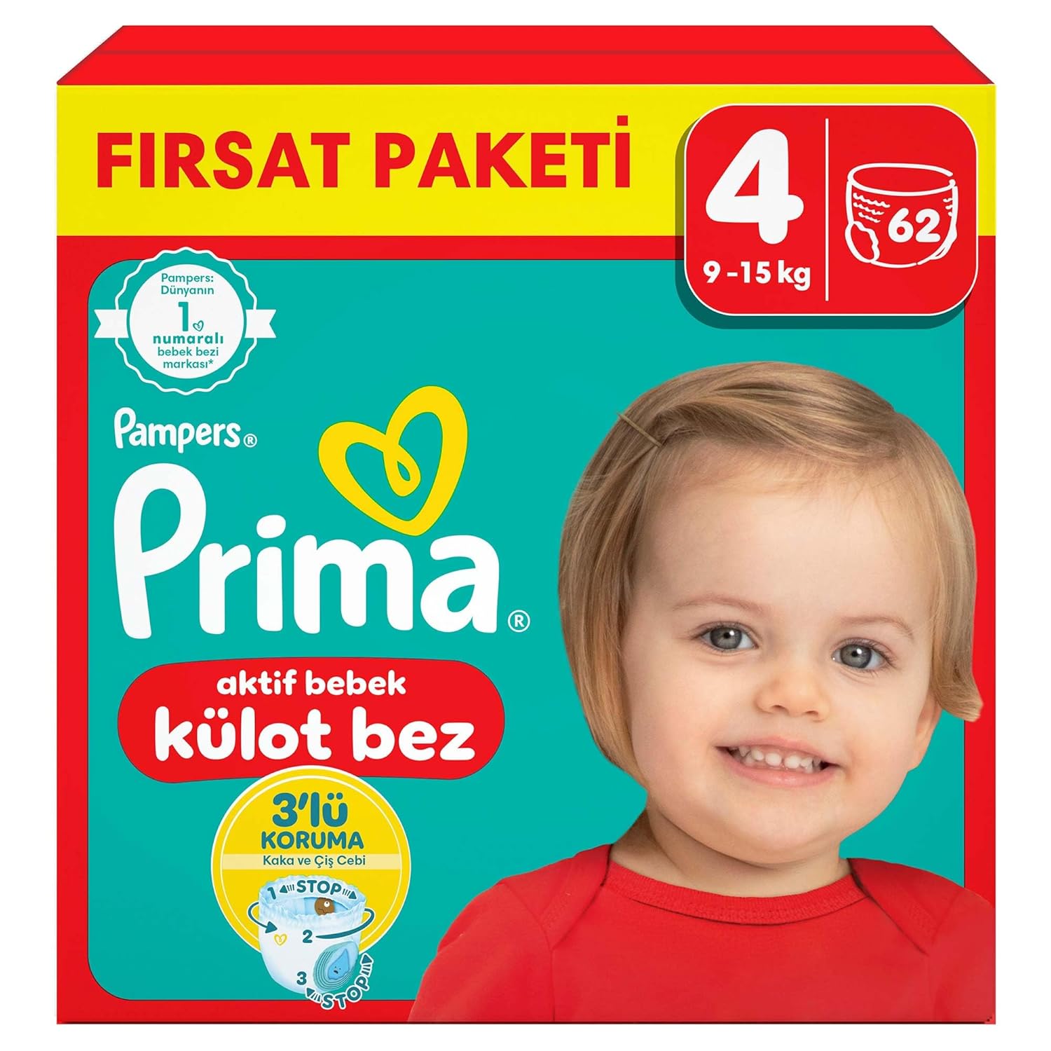 Prima Külot Bebek Bezi 4 Beden 62 Adet Maxi Fırsat Paketi