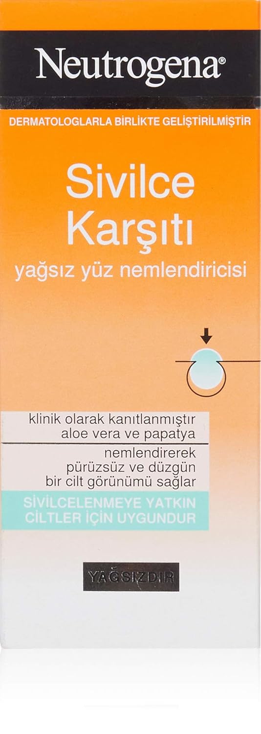 neutrogena sivilce karşıtı yağsız yüz nemlendiricisi, Akneye Eğilimli Ciltler için Salisilik Asit İç