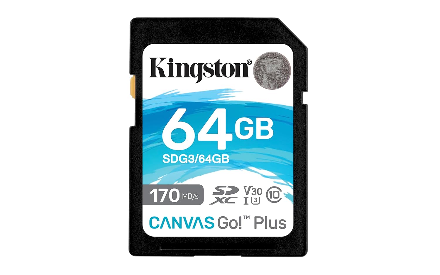 Kingston Canvas Go! Plus 64GB SDXC Hafıza Kartı SDG3/64GB 170MBs - 70MB/s kadar Okuma - Yazma, UHS-I,U3,V30, DLSR, 4K Video Kaydı