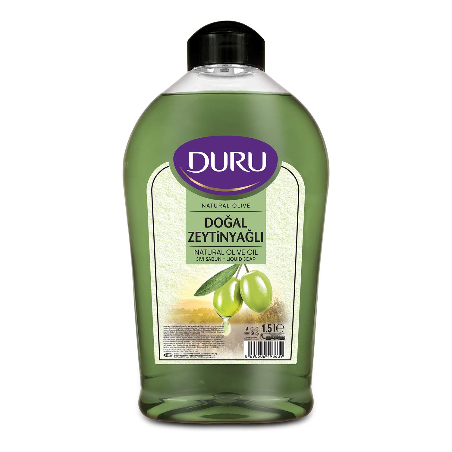Duru Natural Olive Zeytinyağlı Sıvı Sabun, 1.5 lt