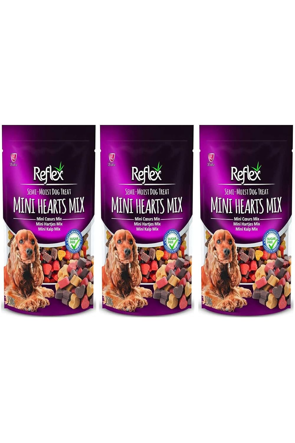 Reflex Yarı Yumuşak Mini Kalp Mix Köpek Ödül Maması 150 Gr 3'LÜ SET
