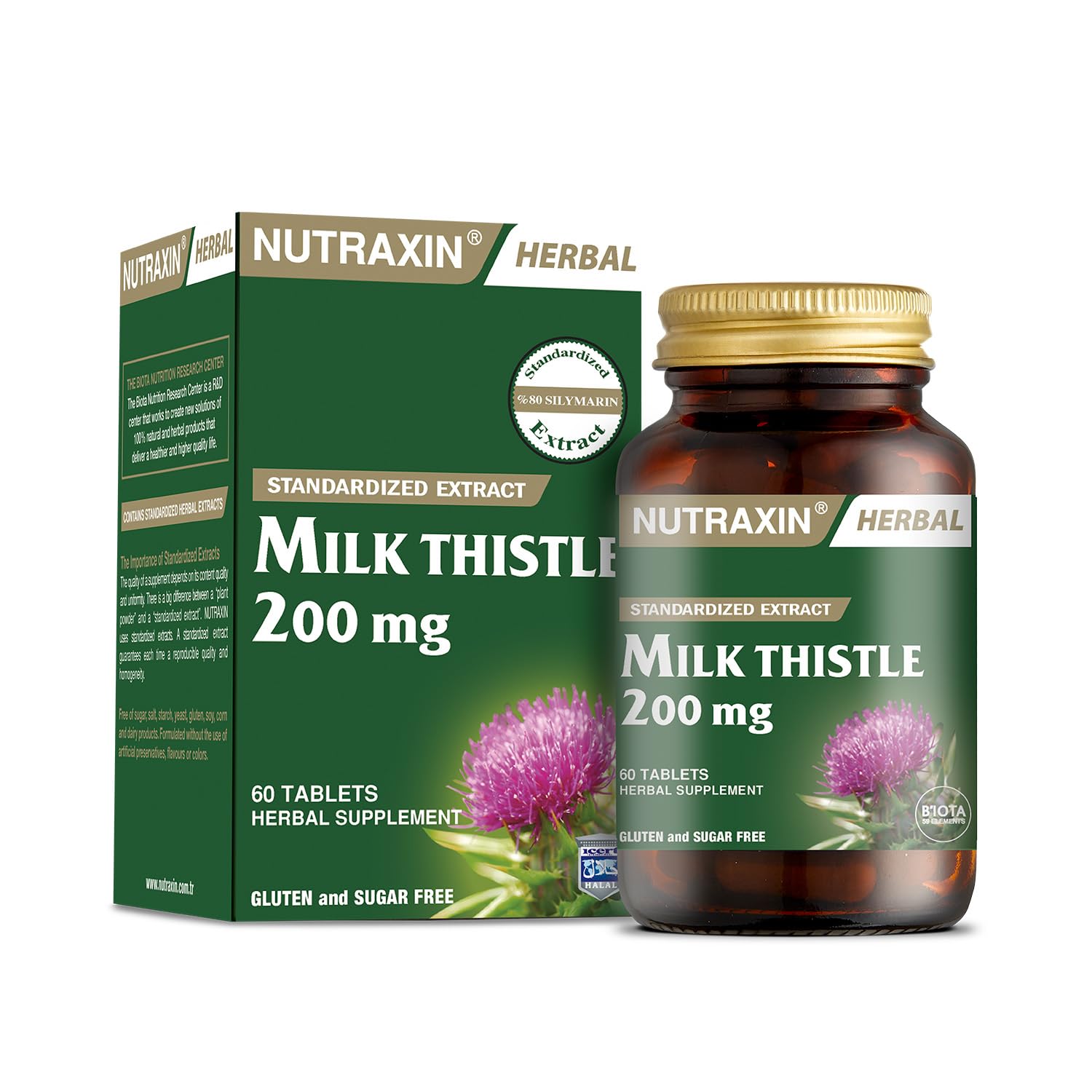 Nutraxin Herbal Milk Thistle 60 Tablet Takviye Edici Gıda