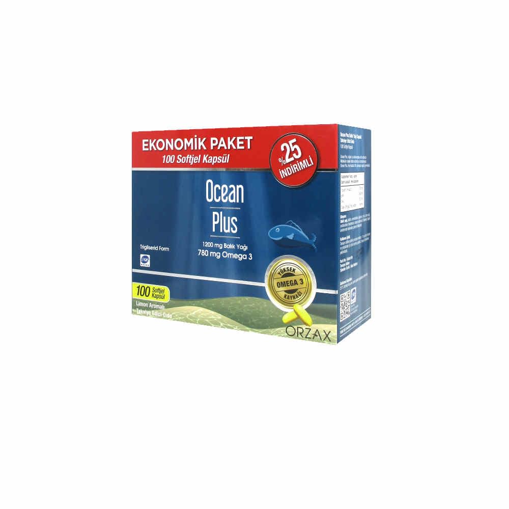 Ocean Plus 1200 Mg Omega3 Balık Yağı 100 Kapsül