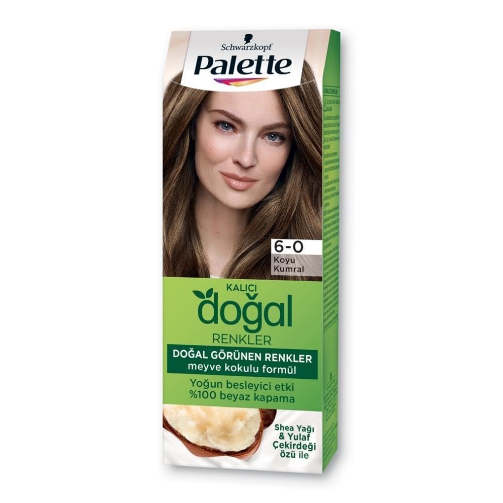 Palette Kalıcı Doğal Renkler 6-0 Koyu Kumral Shea Yağı & Yulaf Çekirdeği Özlü Saç Boyası