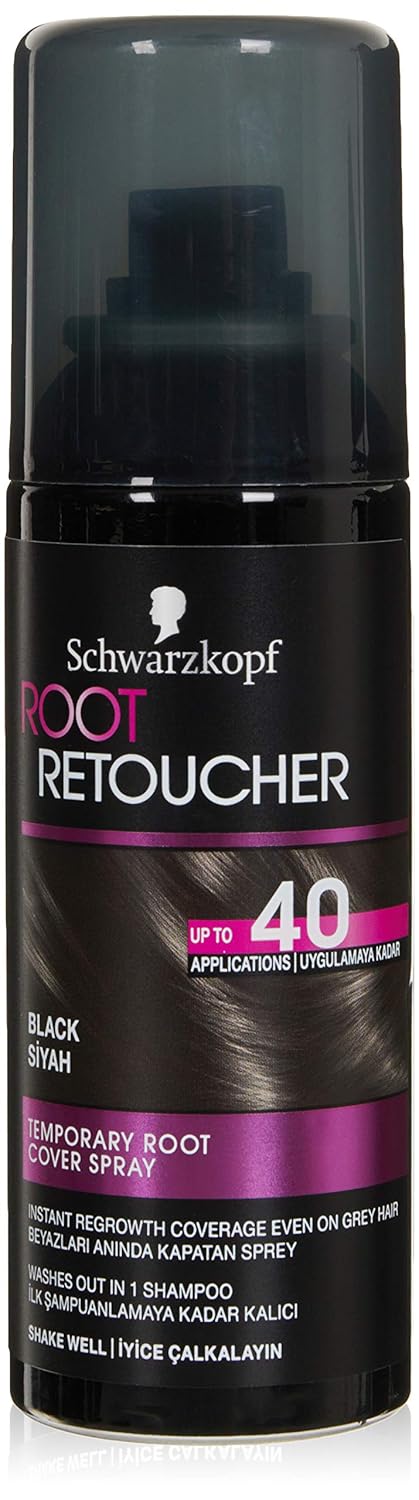 Schwarzkopf Root Retoucher Beyazları Anında Kapatan Sprey Boya Siyah 120 ml