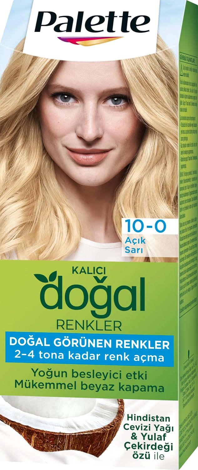 Palette Kalıcı Doğal Renkler 10-0 Açık Sarı Saç Boyası
