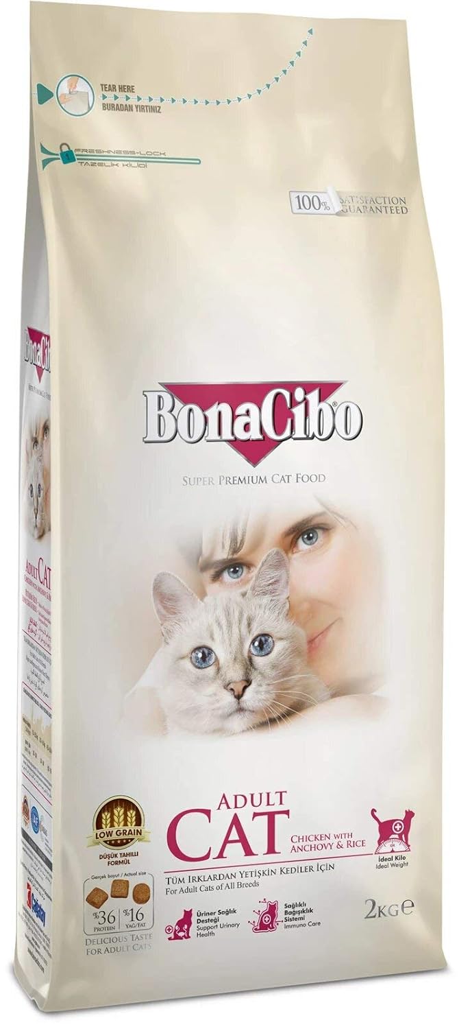 BonaCibo Adult Cat Tavuk Hamsi Kedi Maması 2 Kg