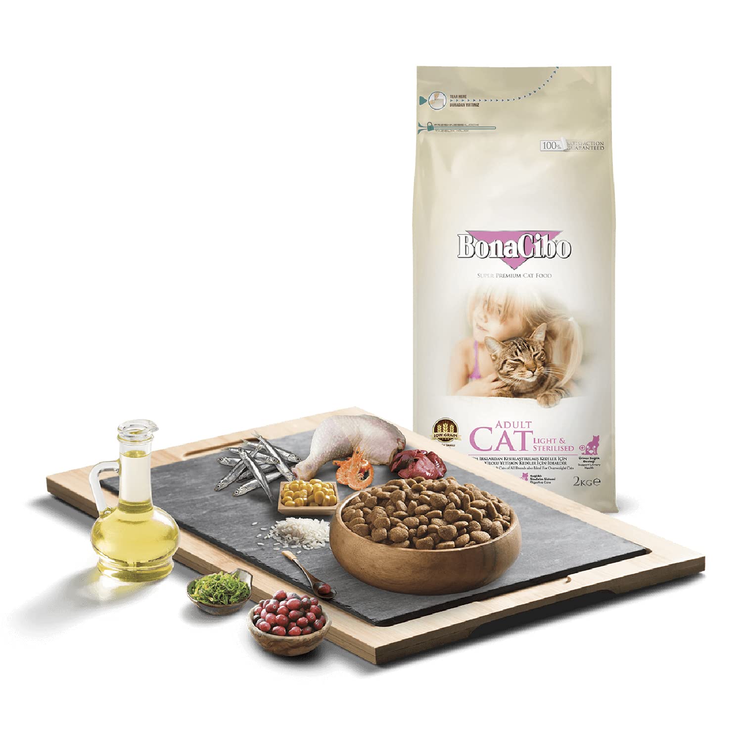 BonaCibo Adult Cat Light - Sterilised Kısırlaştırılmış Kediler için Yetişkin Kedi Maması 2 KG
