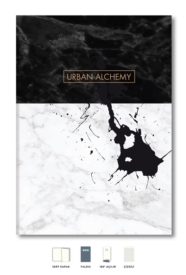 Le Color Mermer Defter Çizgili Siyah 17x24cm