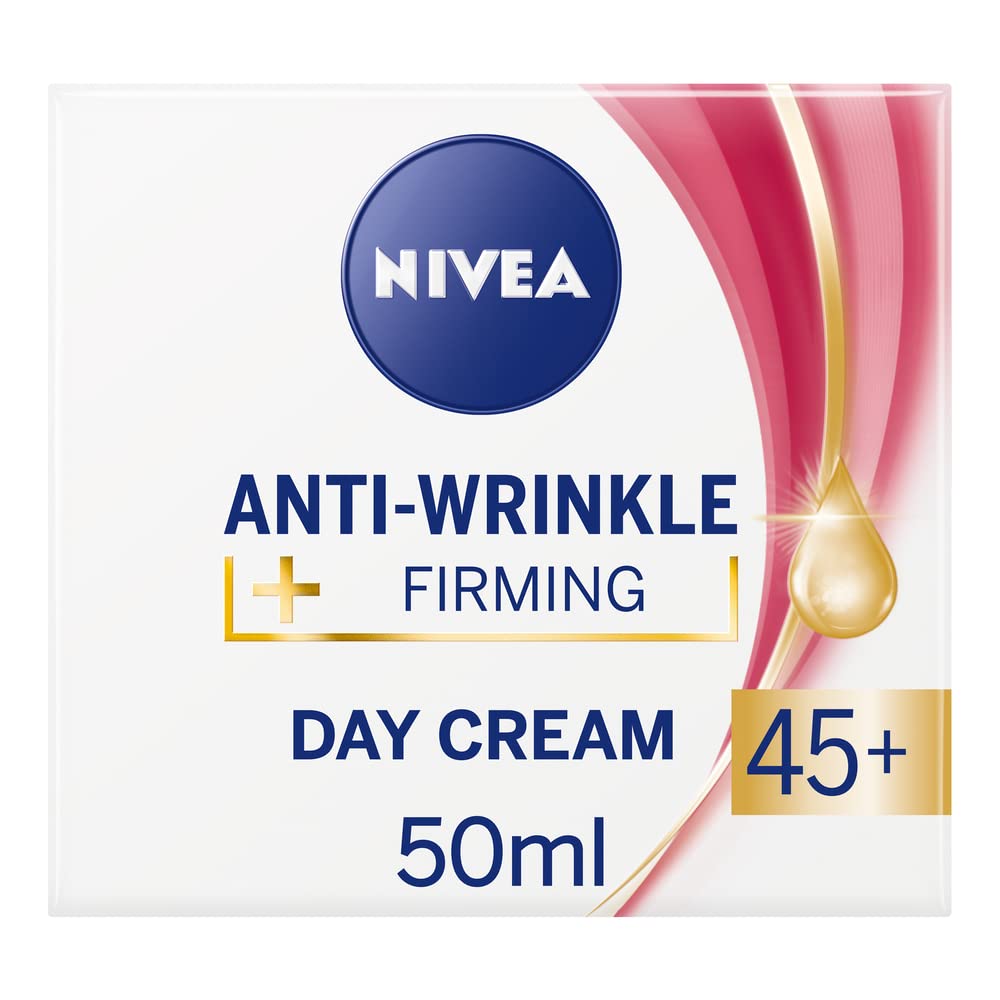 NIVEA Kırışıklık Karşıtı + Sıkılaştırıcı Krem Yaş 45+ (50 ml), Yaşa Özel Yüz Bakım Kremi, Kayısı Çek