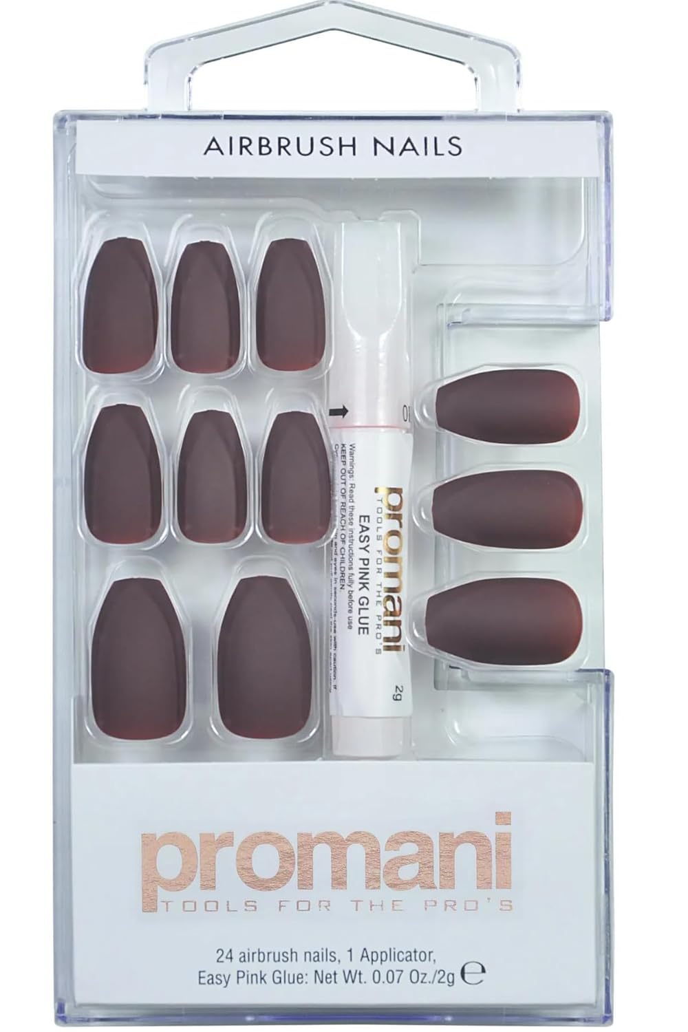 Promani Matte Takma Tırnak Kiti Koyu Bordo PR-5018