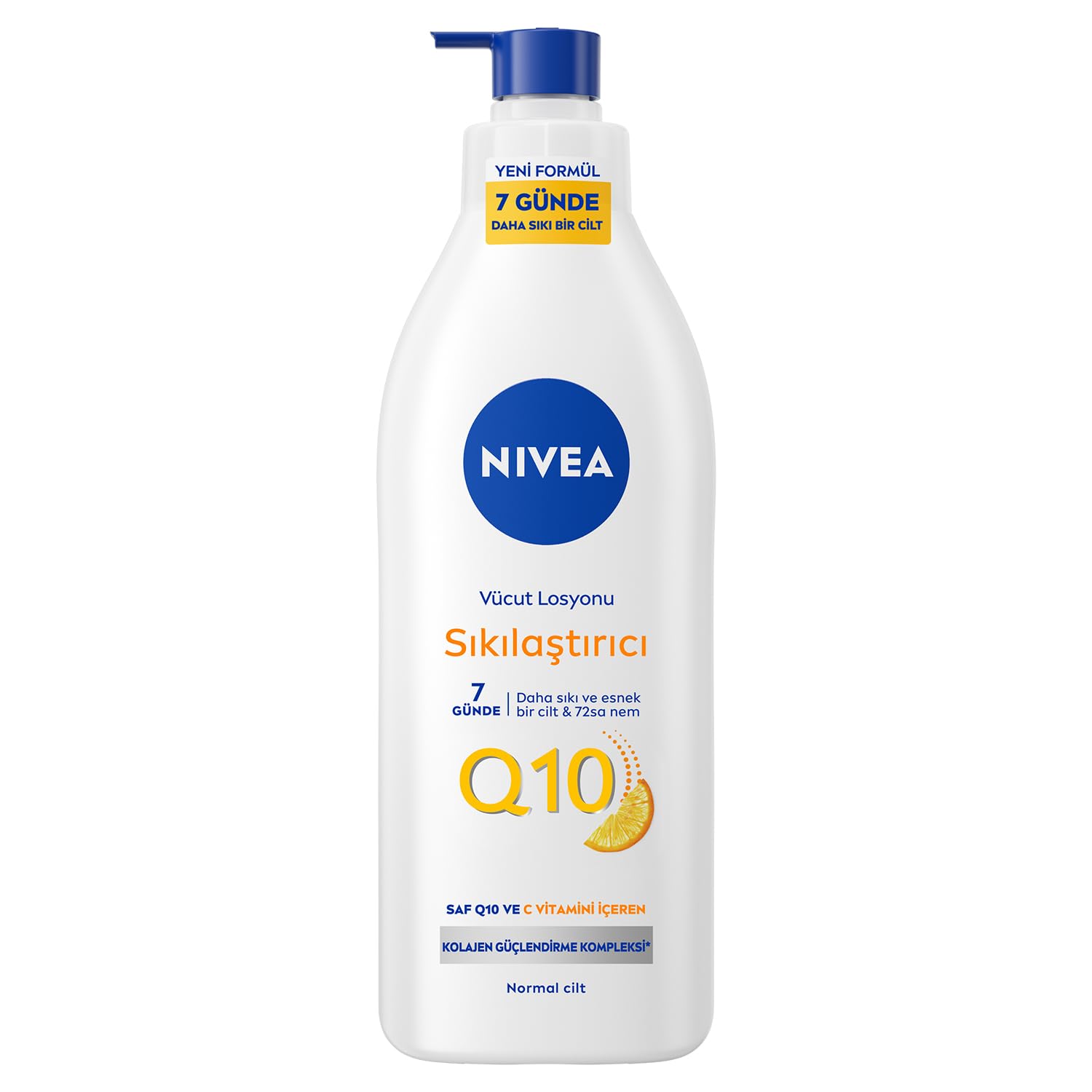 NIVEA Q10 Sıkılaştırıcı Vücut Losyonu 400 ml,72 Saat Nemlendirici,7 Günde Sıkılaşma,Esnek Cilt,C Vitamini,Kolajen,Normal Ciltler İçin